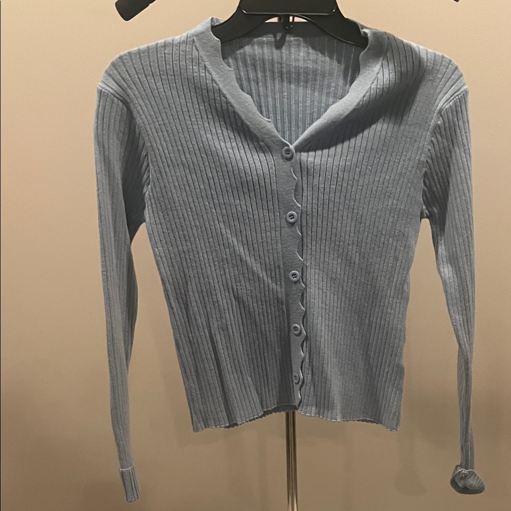 Ribbed Button-Up Cardigan